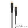 Дата кабель USB-C to Lightning 1.0m 3A 18W nylon braided black Vinga (VCPTCL3ANBK)