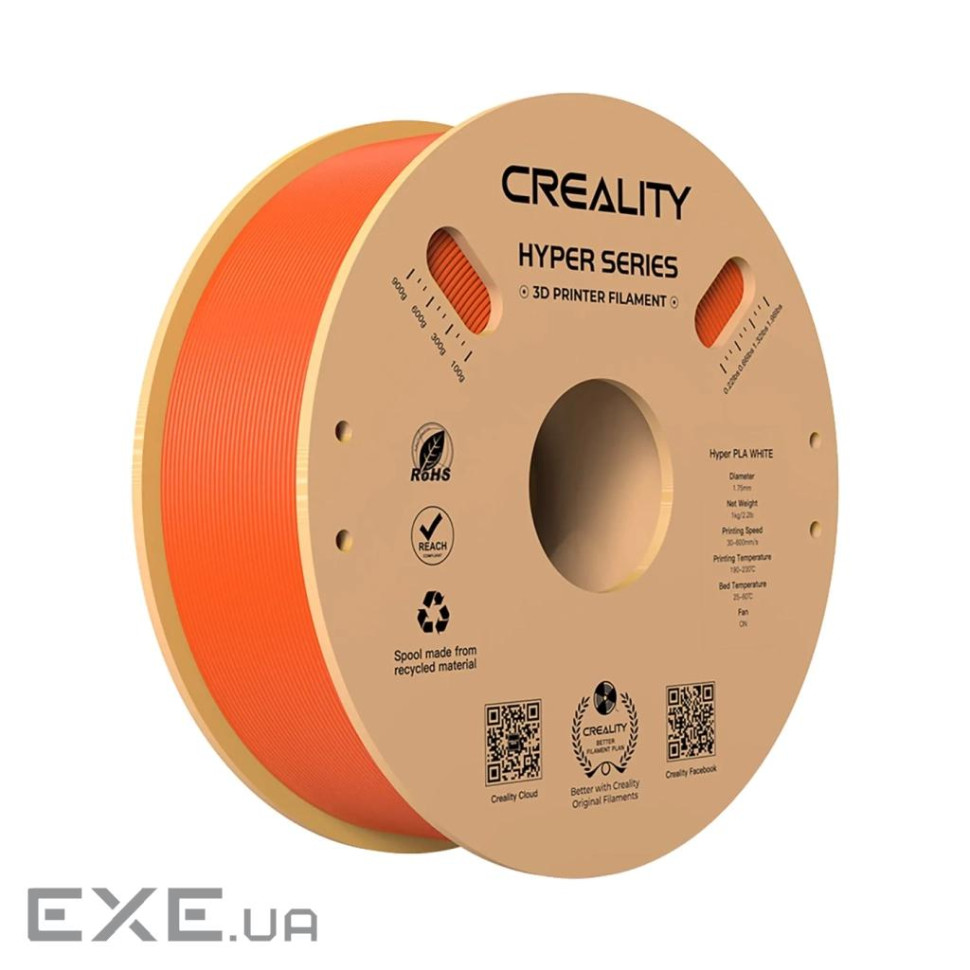 Пластик для 3D-принтера Creality PLA Hyper 1кг, 1.75мм, orange (3301010381)
