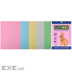 Папір Buromax А4, 80g, PASTEL, 5colors, 50sh (BM.2721250-99)