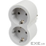 Multi-outlet plug with 2 frontal outlets white-grey (694516)