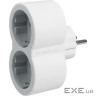Multi-outlet plug with 2 frontal outlets white-grey (694516)
