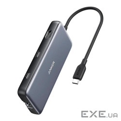 кабель ANKER PowerExpand 8-in-1 - PD in 100W/HDMI/2xUSB-A/USB-C 10Gbps/LAN/SD (Black) USB (A83830A2)