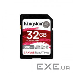 Карта пам'яті Kingston 32GB Canvas React Plus SDHC UHS-II 300R/260W U3 V90 (SDR2/32GB)