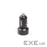 Автомобільний зарядний пристрій, 2 USB-C, 40Вт, PD, чорний (С0054-BK) 0054-BK)