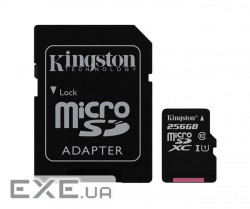 Карта пам'яті KINGSTON microSDXC Canvas Select 256GB Class 10 + SD-adapter (SDCS/256GB)