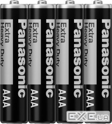 Батарейка Panasonic Extra Heavy Duty вугільно-цинкова AAA(R3) плівка, 4 шт. (R03NP/4S)