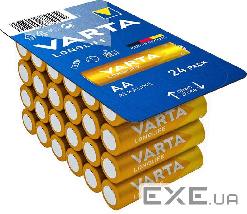 Батарейка Varta Longlife лужна AA блістер, 24 шт (04106301134)