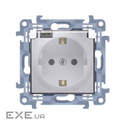 Розетка електрична IP44 SIMON10 SCHUKO з прозорою кришкою, Біла (CGSZ1B.01/11A) (CGSZ1B.01/11A)