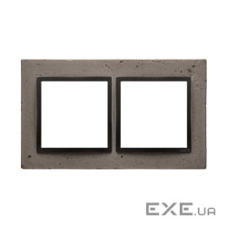 Рамка Premium NATURE 2x, бетон графит (DRN2/97)