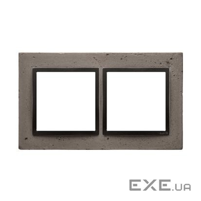 Рамка Premium NATURE 2x, бетон графит (DRN2/97)