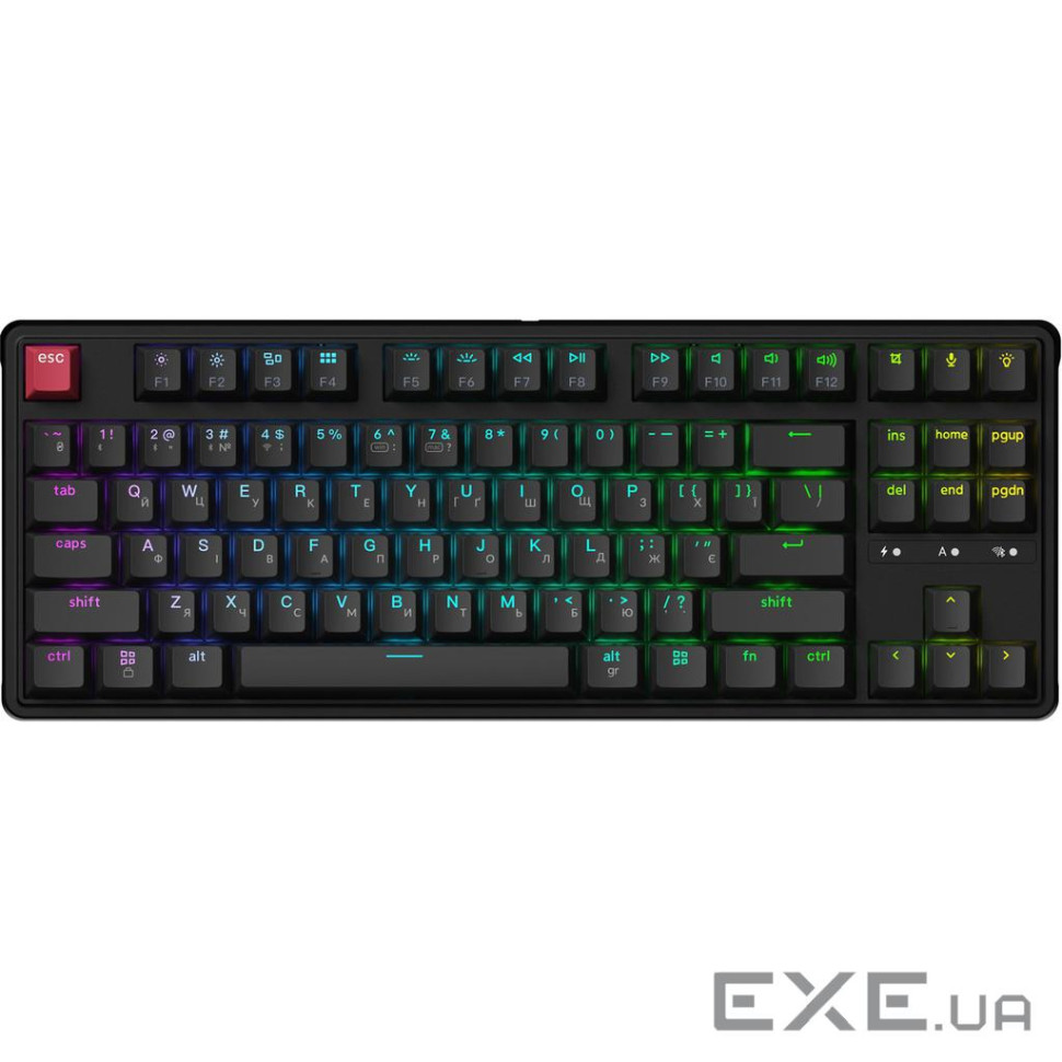 Клавіатура бездротова Keychron C3 Max Super Red Switch Black RGB (C3M-H1-UA)