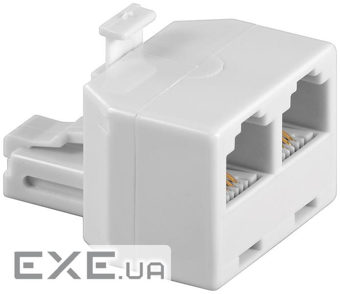 Перехідник телефонний RJ11 1x2 M/F (Splitter),адаптер ISDN 1:1 6P4C,білий (75.09.3050-20) (75.09.3050-20)