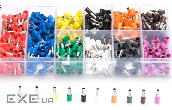 Набір клем / наконечників 600шт VE4009 (R-100, B-100, Y-50, Bl-50, O-50, P-50, G-50, W (VE4009(600)) VE4009 (R-100, B-10