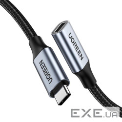 Кабель USB 3.1 Type-C M-F, 1 м, 5A （10Gbps）Чорний, US372 UGREEN (30205)