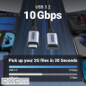 Кабель USB 3.1 Type-C M-F, 1 м, 5A （10Gbps）Чорний, US372 UGREEN (30205)
