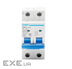 Двополюсний автомат постійного струму CHNT NB1-63DC 2P C40 DC500V, 40A, 6kA, DIN, 86*36*49.5mm