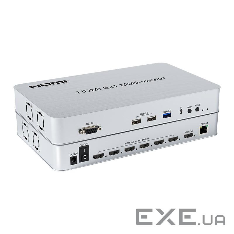 Багатоканальний комутатор PowerPlant HDMI 6x1 Multi-viewer 1080p (HDSW6-Q) (CA916009)