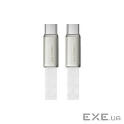 Дата кабель USB-C to USB-C 1.2m 60W 3A nylon white Acefast (6974316286257)
