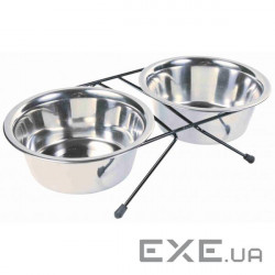 Посуд для собак Trixie низька підставка з мисками 750 мл/15 см (4011905248325)