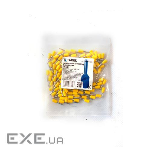 Наконечник кабельний штирьовий втулковий з ізоляцією 1мм.кв жовтий 100шт (087440)