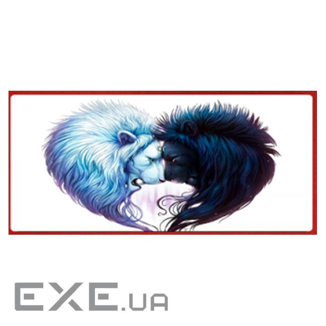 Килимок 400*800 тканинний "Білий та Чорний лев" з боковою прошивкою, товщ (L07483) (L07483)