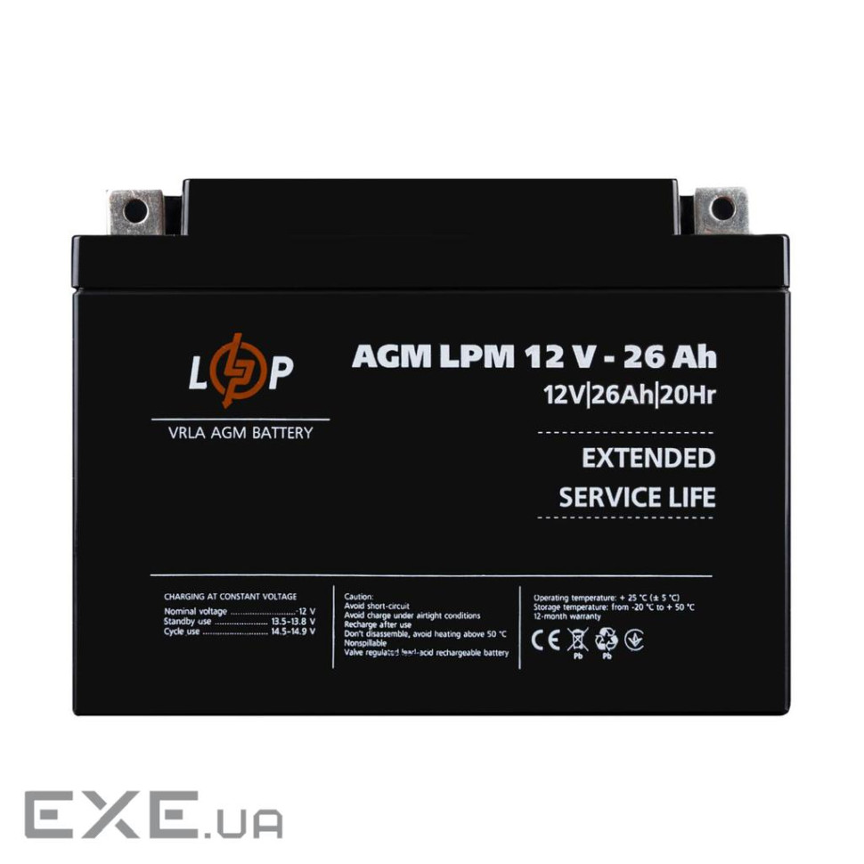 Аккумулятор AGM LPM 12V - 26 Ah (42189)