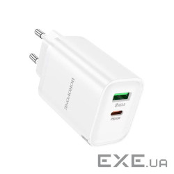 СЗУ BOROFONE BA87A 110-240V, PD65W+Q3.0, USB+Type-C, White, Blister (BA87A / 65WW)