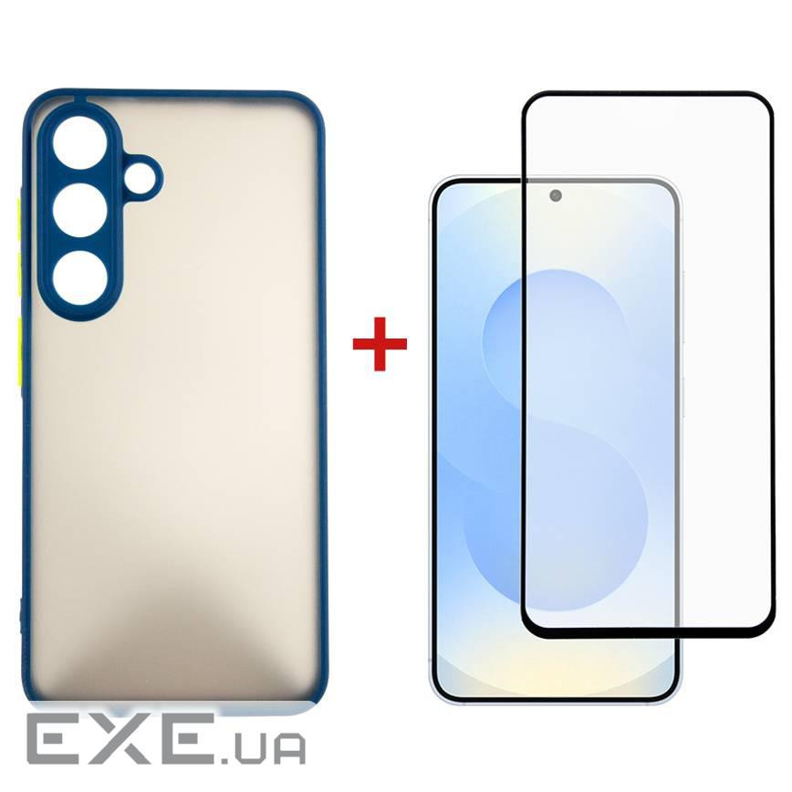 Чохол до мобільного телефона Dengos Kit Samsung Galaxy S25 Matte + glass (Blue) (DG-KM-142)