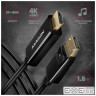 Кабель мультимедійний DisplayPort M to HDMI M 1.8m 4K30Hz black AXAGON (RVD-HI14C2)