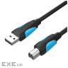 Кабель для принтера USB 2.0 AM/BM 1.0m black Vention (VAS-A16-B100)