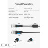 Кабель для принтера USB 2.0 AM/BM 1.0m black Vention (VAS-A16-B100)