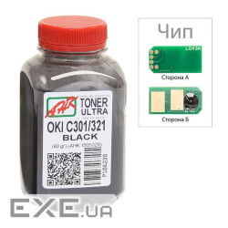 Тонер OKI C301/321, 60г Black+chip AHK (1505325)