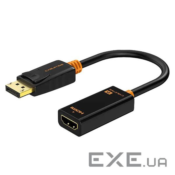 Адаптер Сabletime DisplayPort - HDMI (M/F), 0.2 м , Black (CP21B)