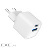 Зарядний пристрій Gembird 1xUSB-C PD20W + 1xUSB QC3.0 white (TA-UC-PDQC20-W-01)