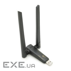 Бездротовий мережний адаптер Wi-Fi-USB Merlion LV-UAC21, RTL8811CU, з 2-ма антенами (LV-UAC21 10см )
