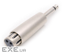Перехідник аудіо XLR 3p-Jack 6.3mm F/M,адаптер Mono Metal корпус,металік (62.09.8500-1)