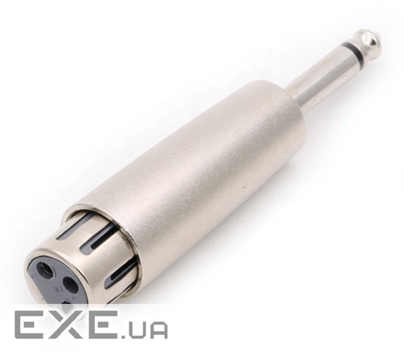 Перехідник аудіо XLR 3p-Jack 6.3mm F/M,адаптер Mono Metal корпус,металік (62.09.8500-1)
