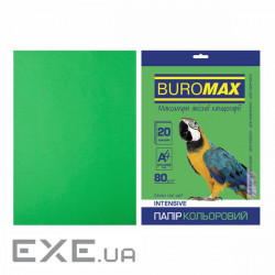 Папір Buromax А4, 80g, INTENSIVE green, 20sh (BM.2721320-04)