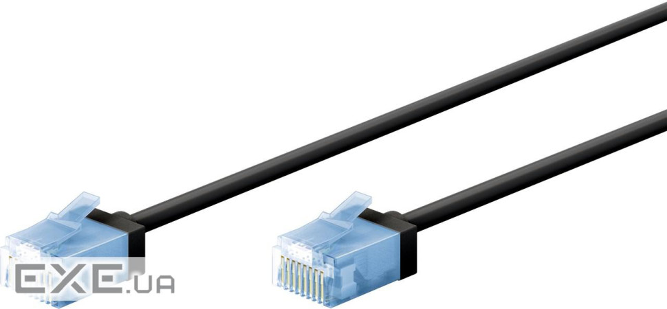 Патч-корд неекранований RJ45 UTP6a 0.5m, patch Slim U-Flexi LSOH PoE+ Cu,чорний (75.07.4232-1)