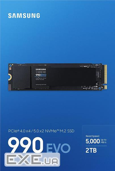 SSD диск SAMSUNG 990 EVO 2TB M.2 NVMe (MZ-V9E2T0BW)