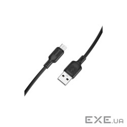Дата кабель USB 2.0 AM to Micro 5P 1.0m silicone black BOROFONE (6941991115417)