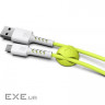 Дата кабель USB 2.0 AM to Micro 5P 1.0m Soft white/lime Pixus (4897058531176)
