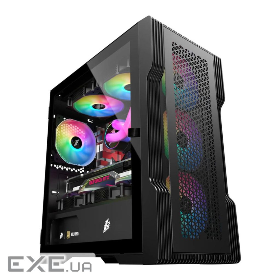 Корпус 1STPLAYER T3-4F1 Black (T3-BK-4F1)