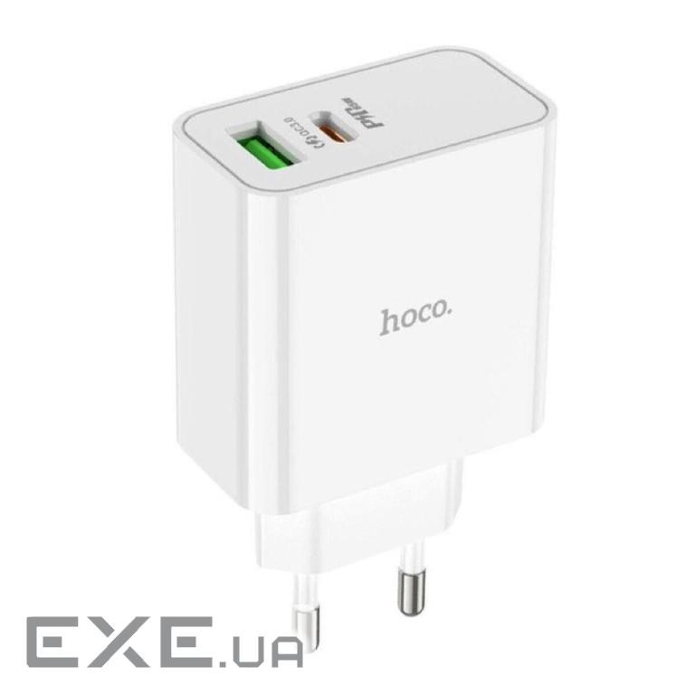 Мережевий зарядний пристрій HOCO C113A Awesome PD65W dual port(1A1C) charger White (6931474790910)