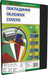 Обкладинки для палітурки D&A Art Delta Color, A4, 230 мкм, картонні, "Під шкіру", чорні (1220101021300)