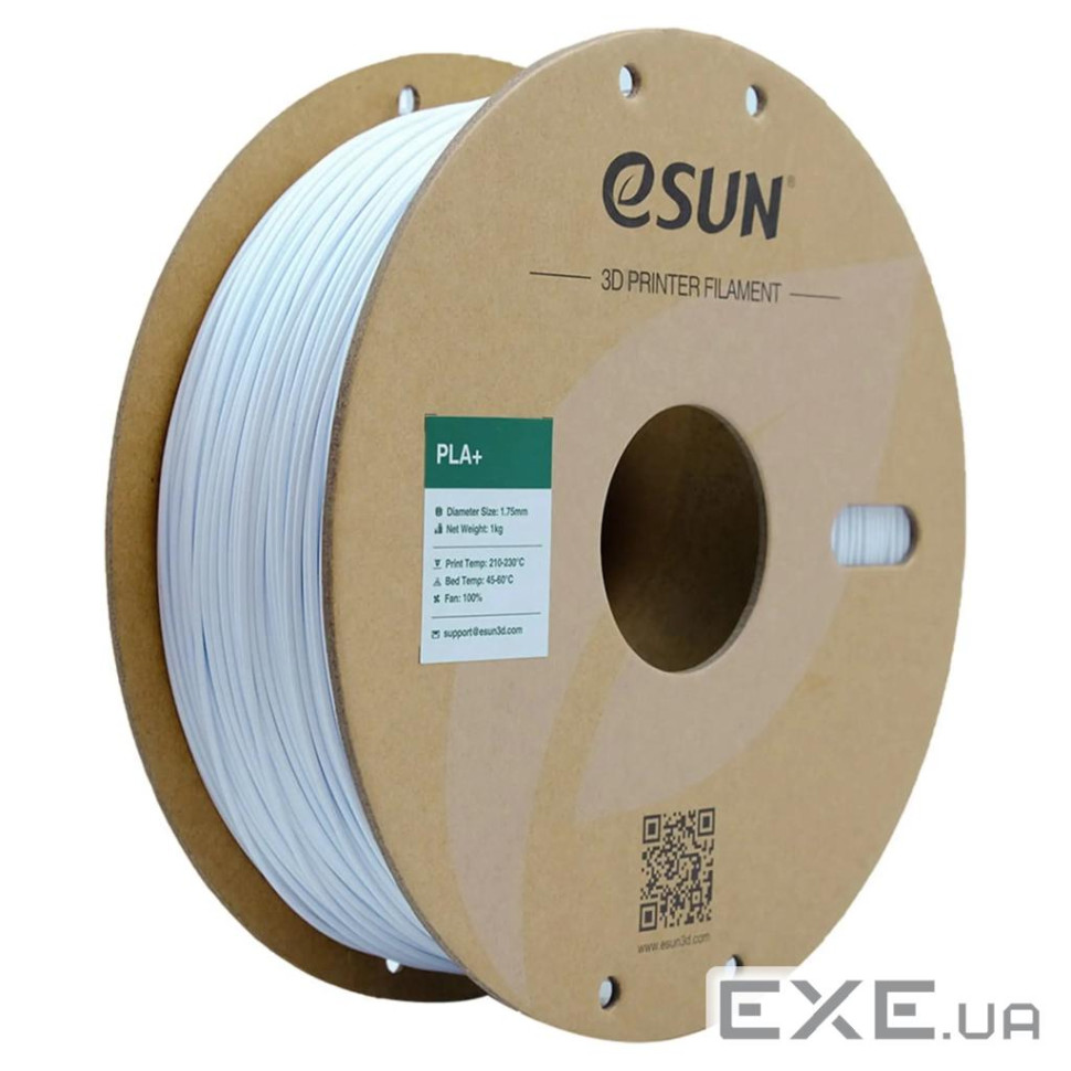 Пластик для 3D-принтера eSUN PLA+ P1.75мм, 1кг, white cold (PLA+P175CW1)