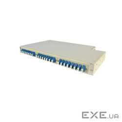 Патч-панель оптична 1U-24 з касетою Crosver (FOB 19/1-332/32-1-24 (black))