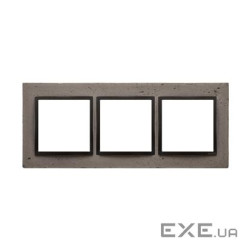 Рамка Premium NATURE 3x, бетон графит (DRN3/97)