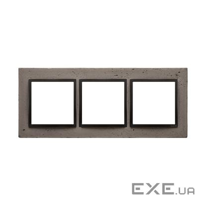 Рамка Premium NATURE 3x, бетон графит (DRN3/97)