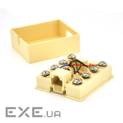 Розетка Ritar UTP 8P8C RJ45 1 порт Cat-3, накладна бежева на липучці (StR-8P8CRJ45V-1)